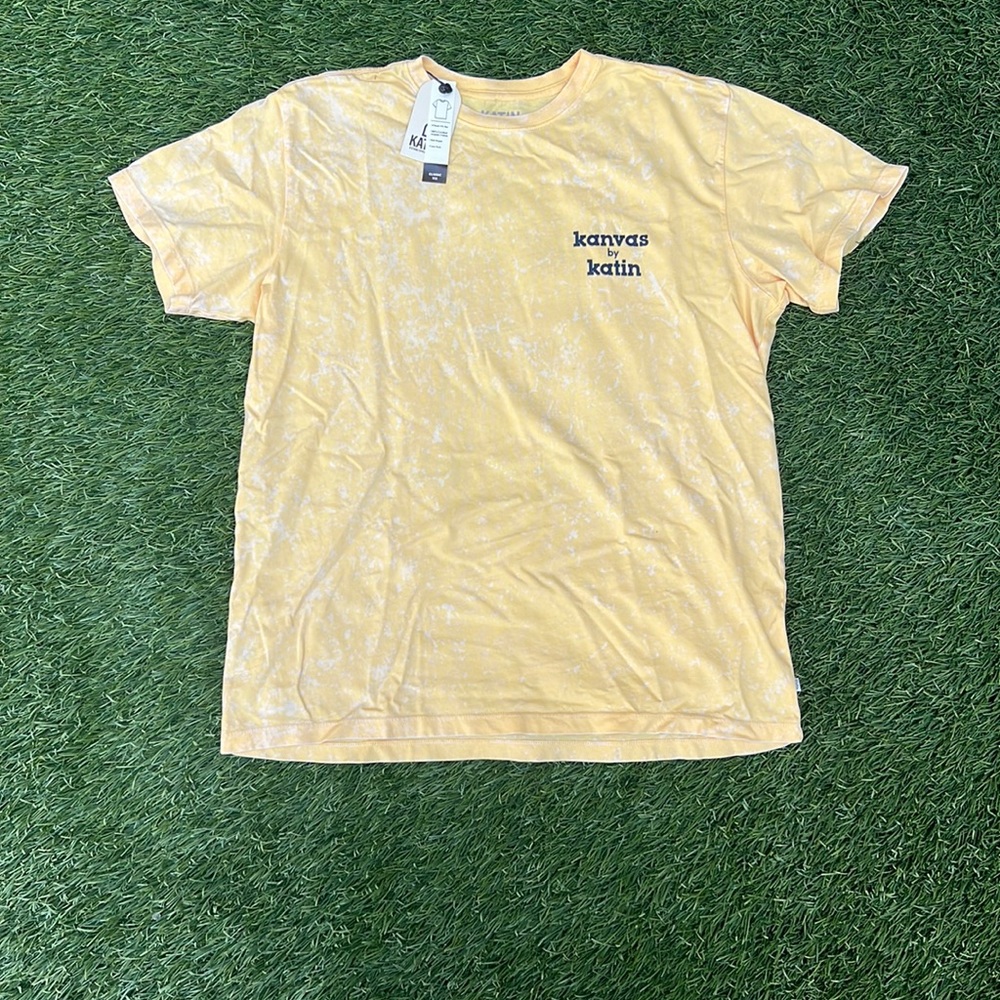 NWT Katin Tee Yellow Mineral Wash